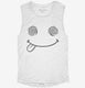 Crazy Smile Funny Silly Insane Whacky Smiling Face  Womens Muscle Tank