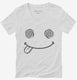 Crazy Smile Funny Silly Insane Whacky Smiling Face  Womens V-Neck Tee