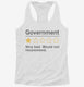 Government Very Bad Would Not Recommended  Womens Racerback Tank