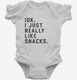 IDK I Just Really Like Snacks Funny  Infant Bodysuit