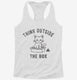 Think Outside The Box Funny Cat  Womens Racerback Tank