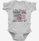 Trump Girl Get Over It USA Flag  Infant Bodysuit