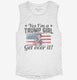 Trump Girl Get Over It USA Flag  Womens Muscle Tank