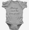 Always Read The Fine Print Pregnancy Announcement Baby Bodysuit 666x695.jpg?v=1700397558