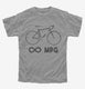 Bicycle Infinity Miles Per Gallon MPG Unlimited Bike Cyclist  Youth Tee