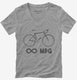 Bicycle Infinity Miles Per Gallon MPG Unlimited Bike Cyclist  Womens V-Neck Tee