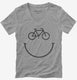 Bicycle Smiling Face Cycling Happy Face  Womens V-Neck Tee