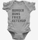Burger Buns Fries Ketchup  Infant Bodysuit