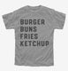 Burger Buns Fries Ketchup  Youth Tee