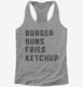 Burger Buns Fries Ketchup  Womens Racerback Tank