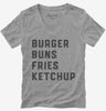 Burger Buns Fries Ketchup Womens Vneck