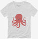 Cute Red Octopus  Womens V-Neck Tee