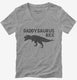 Daddysaurus Rex Funny Cute Dinosaur Father's Day Gift  Womens V-Neck Tee
