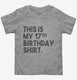 Funny 17th Birthday Gifts - This is my 17th Birthday  Toddler Tee