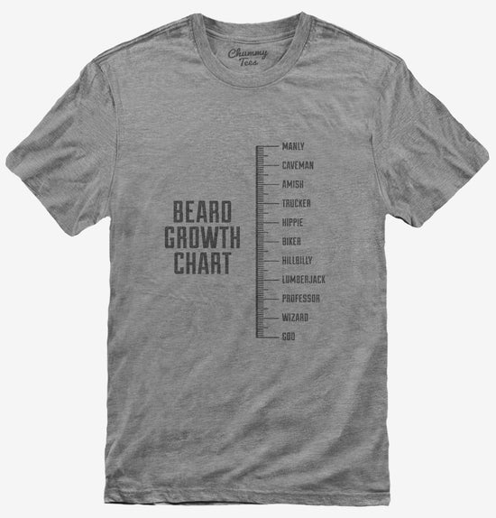 Funny Beard Growth Chart Amish Professor Wizard God Beard T-Shirt