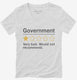 Government Very Bad Would Not Recommended  Womens V-Neck Tee