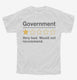 Government Very Bad Would Not Recommended  Youth Tee