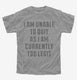 I Am Unable To Quit As I Am Currently Too Legit  Youth Tee