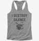 I Destroy Silence Funny Drummer  Womens Racerback Tank