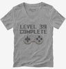 Level 39 Complete Funny Video Game Gamer 39th Birthday Womens Vneck