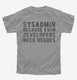 Sysadmin Because Even Developers Need Heroes  Youth Tee