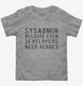 Sysadmin Because Even Developers Need Heroes  Toddler Tee