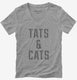 Tats And Cats  Womens V-Neck Tee