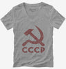 Vintage Russian Symbol Cccp Womens Vneck