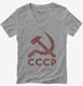 Vintage Russian Symbol CCCP  Womens V-Neck Tee
