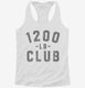 1200lb Club white Womens Racerback Tank