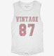 1987 Vintage Jersey white Womens Muscle Tank