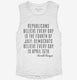 4th Of July Ronald Reagan Quote white Womens Muscle Tank