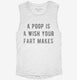 A Poop Is A Wish Your Fart Makes white Womens Muscle Tank