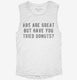 Abs Are Great But Have You Tried Donuts white Womens Muscle Tank
