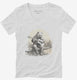 Bear Playing Guitar  Womens V-Neck Tee