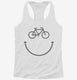 Bicycle Smiling Face Cycling Happy Face white Womens Racerback Tank