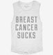 Breast Cancer Sucks white Womens Muscle Tank