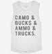 Camo Bucks Ammo Trucks white Womens Muscle Tank