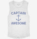 Captain Awesome white Womens Muscle Tank