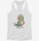 Colorful Cute Parrot white Womens Racerback Tank