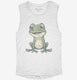 Cool Frog white Womens Muscle Tank