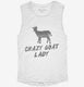 Crazy Goat Lady white Womens Muscle Tank