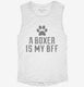 Cute Boxer Dog Breed white Womens Muscle Tank