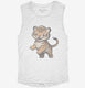 Cute Tiger white Womens Muscle Tank
