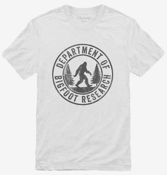 Department Of Bigfoot Research Funny Sasquatch Search T-Shirt