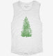 Distressed Christmas Tree white Womens Muscle Tank