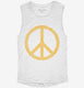 Distressed Peace Sign white Womens Muscle Tank