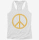 Distressed Peace Sign white Womens Racerback Tank