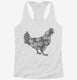 Floral Chicken Farm  Womens Racerback Tank