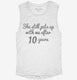 Funny 10th Anniversary white Womens Muscle Tank